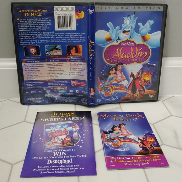 Disney 4 DVD Kids Movie Bundle -Aladdin, Merry Madagascar & Peter Pan Sing Along - Picture 3 of 8